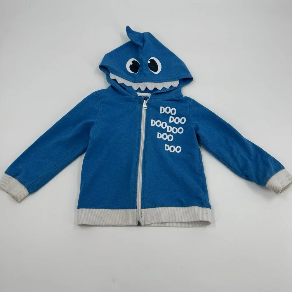 Baby Shark Jacket Boys 3T Blue Nickelodeon Doo Doo Long Sleeve Full Zip Pinkfong